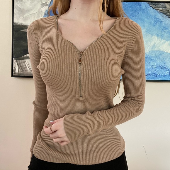 Ambiance Tan Long Sleeve Shirt - Picture 2 of 4